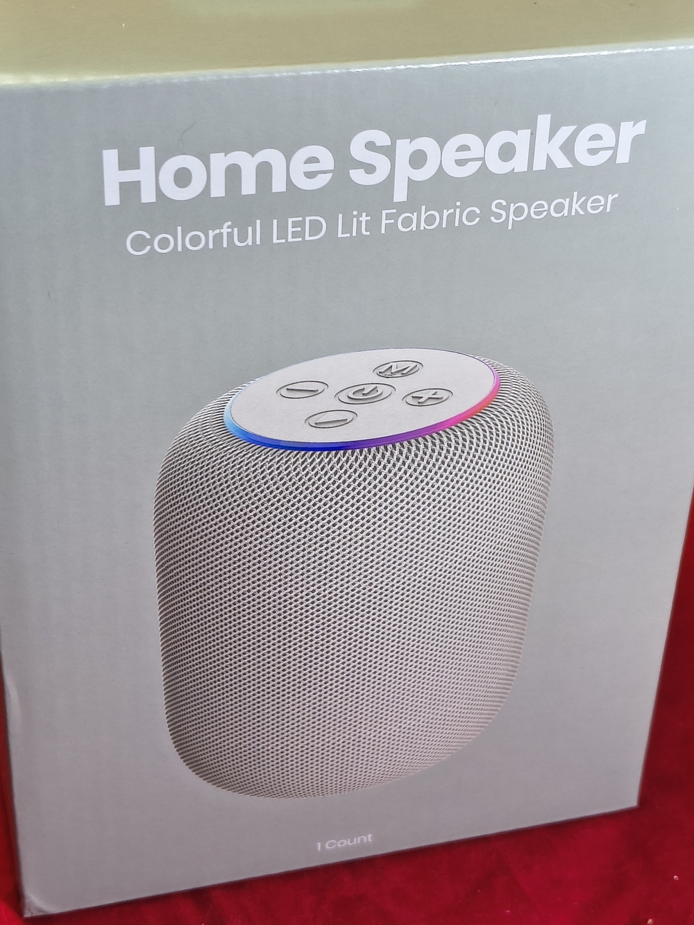 Target White Fabric Bluetooth Speaker with Multicolor LED Ring